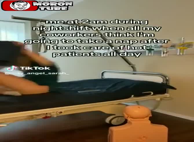 Video :During her postures, does this nurse engage in masturbation